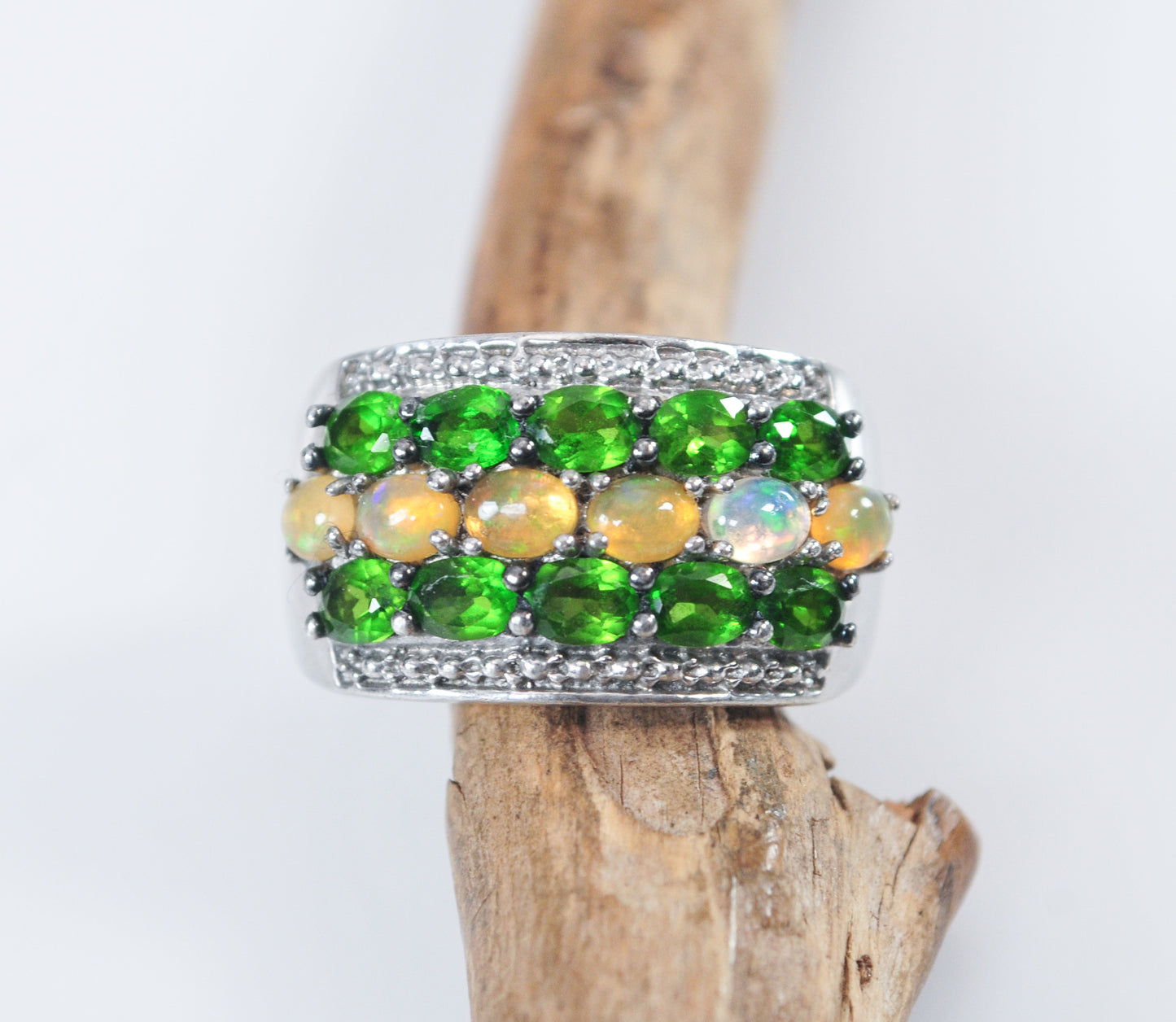 SAM 925 India Sterling Silver Chrome Diopside Ring