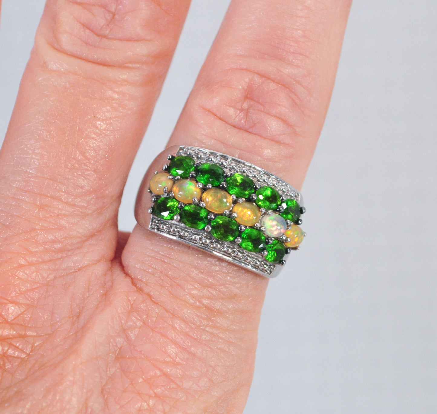 SAM 925 India Sterling Silver Chrome Diopside Ring