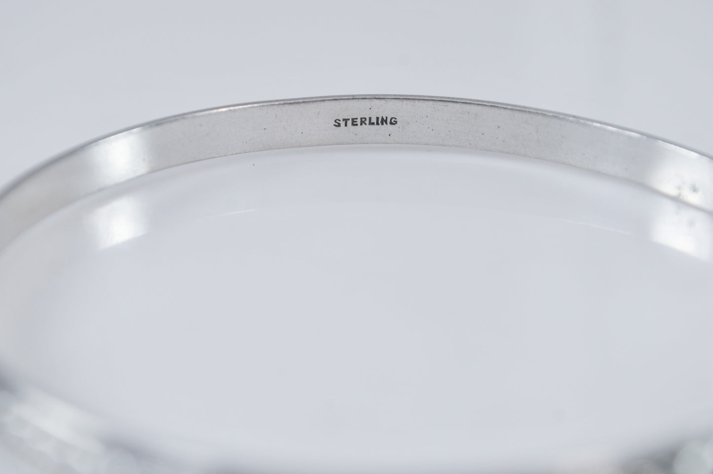 Narrow Vintage Sterling Silver Bangle Bracelet