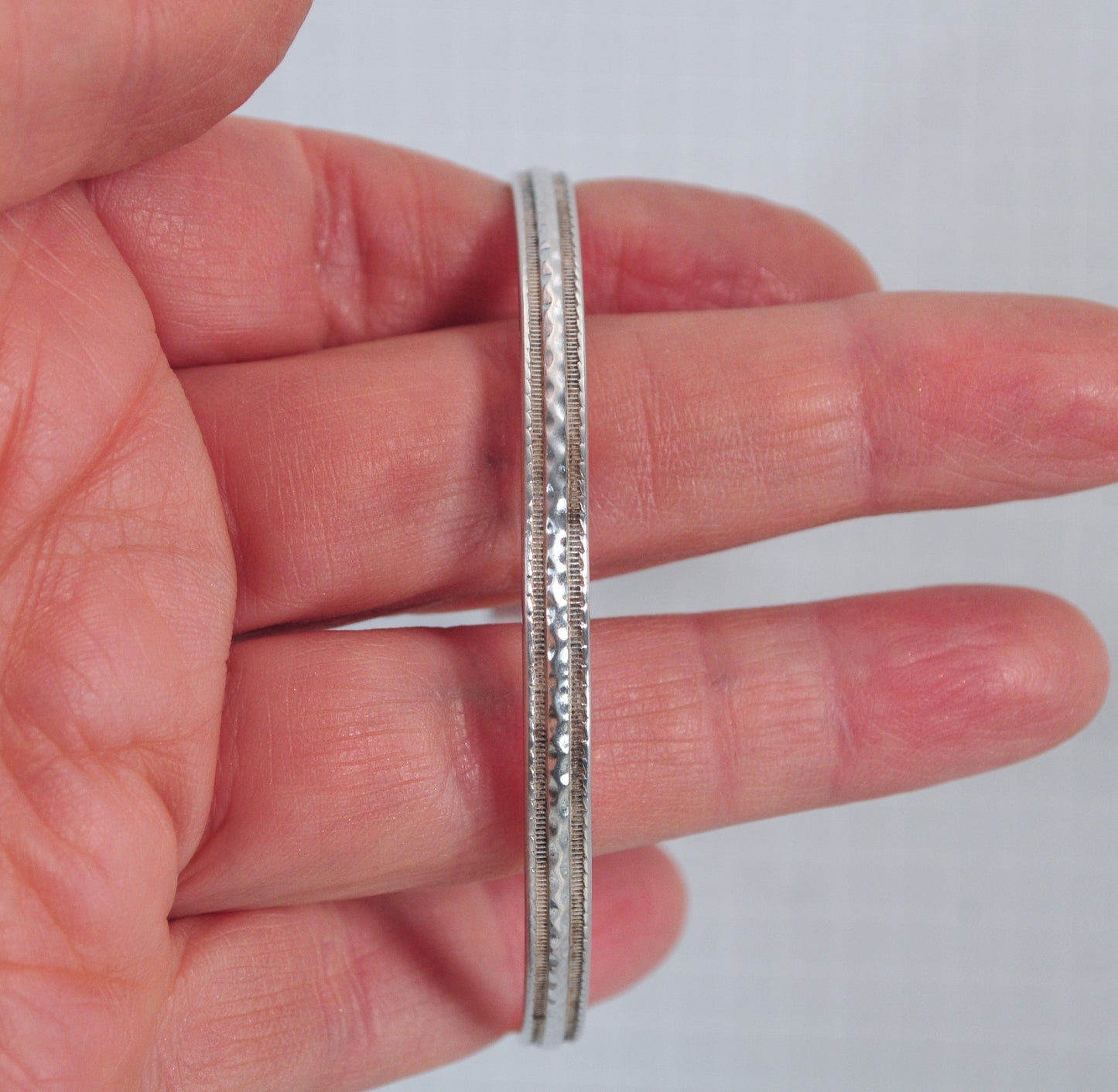 Narrow Vintage Sterling Silver Bangle Bracelet