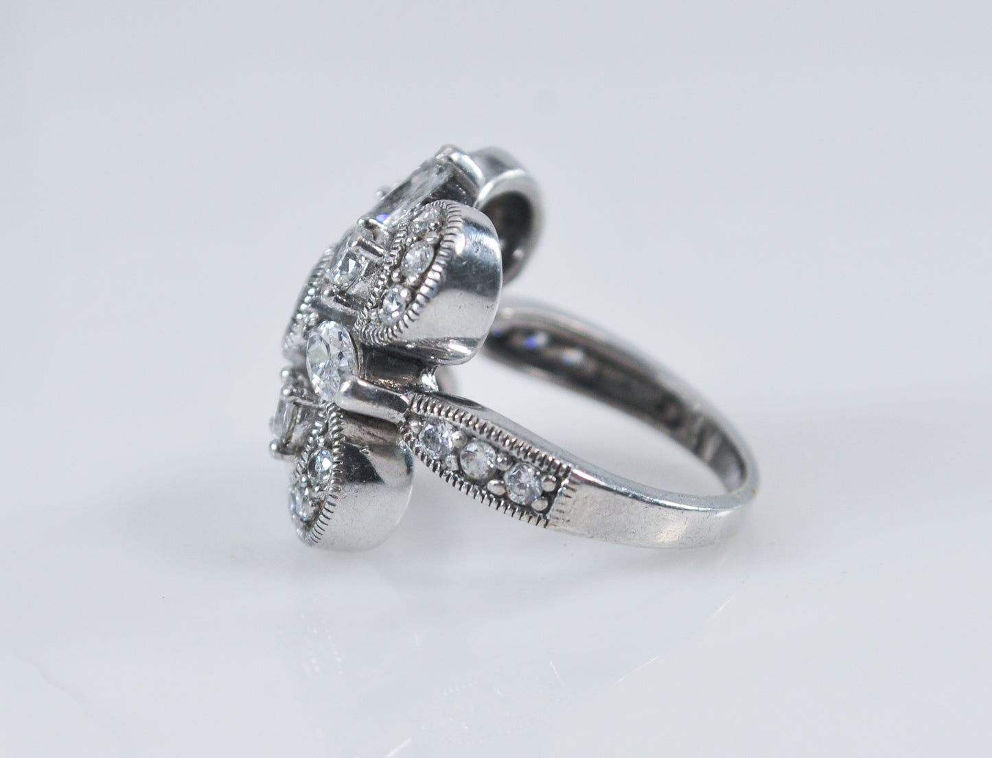 Multi-Stone CZ Sterling Silver Cocktail Ring