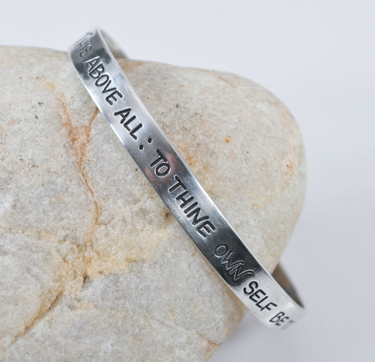 Sterling Silver Hamlet Quote Cuff Bracelet