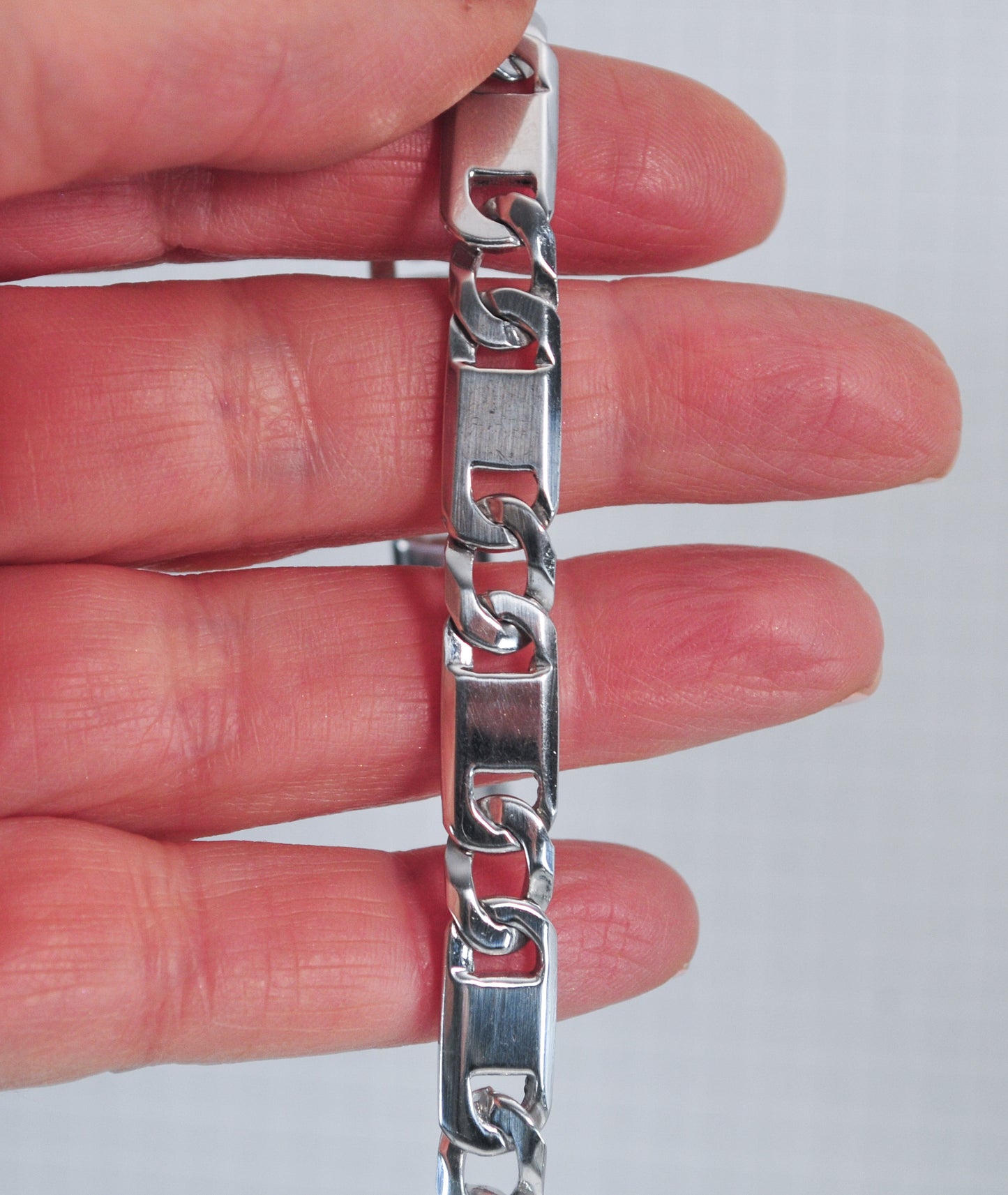 Men's Sterling Silver 8mm Chain Bracelet