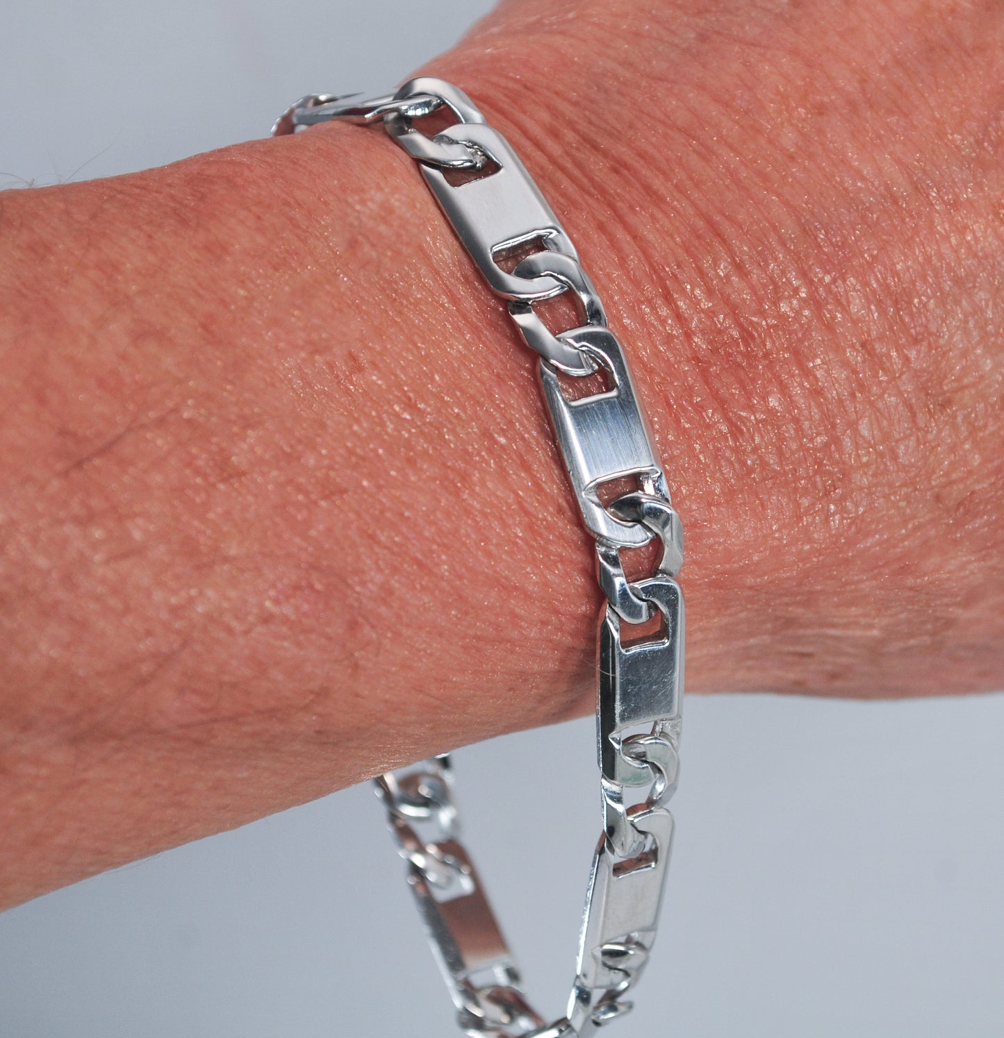 Men's Sterling Silver 8mm Chain Bracelet