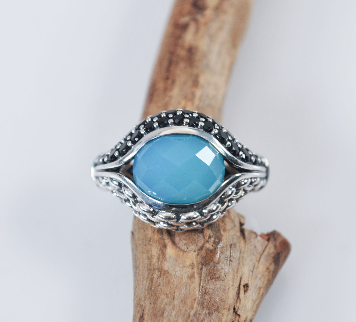 Designer Sterling Silver Chalcedony Ring