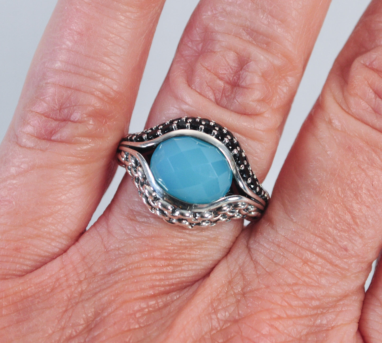 Designer Sterling Silver Chalcedony Ring