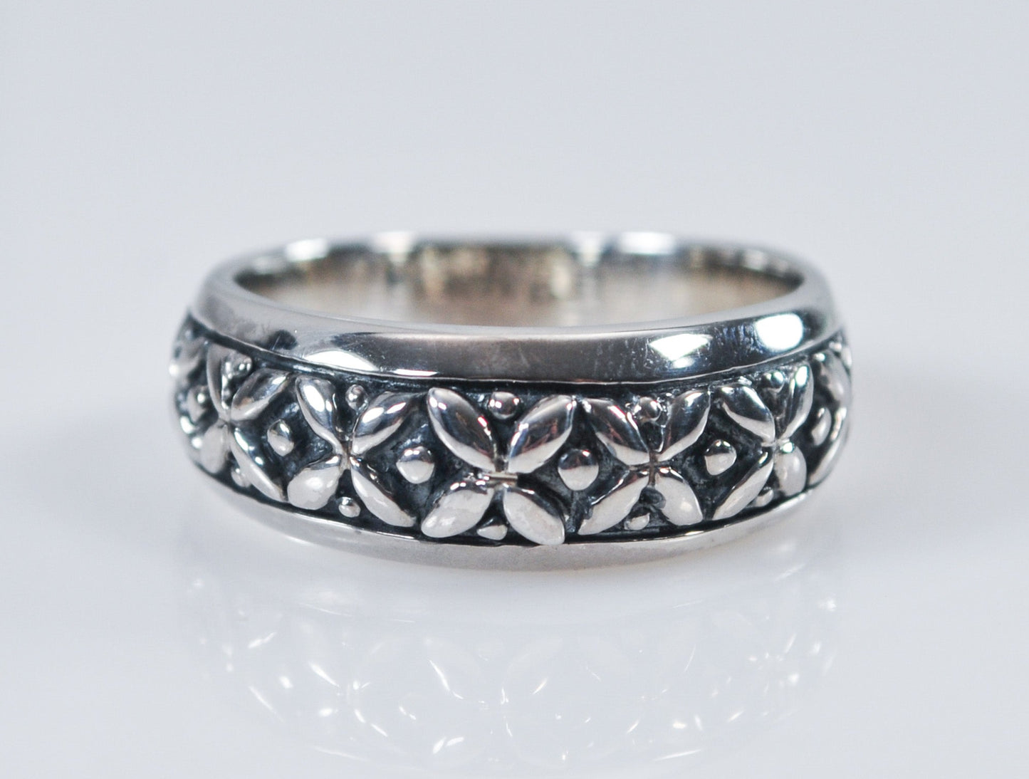 Sterling Silver Floral Band Ring