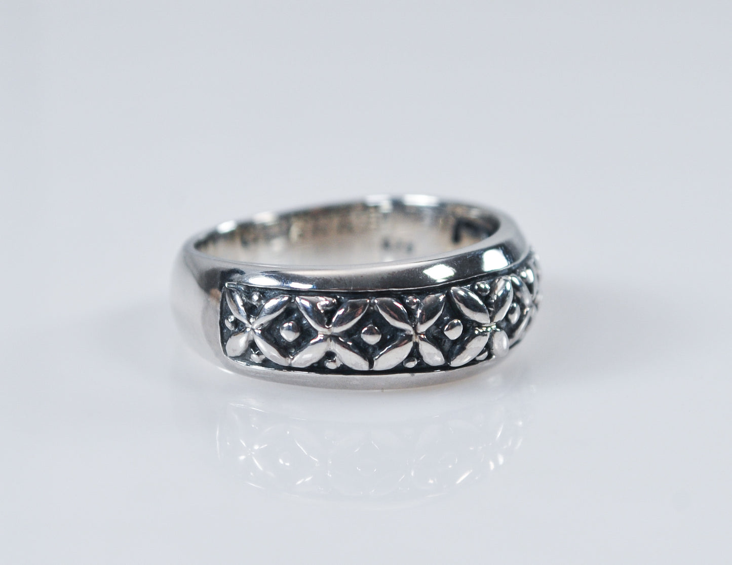 Sterling Silver Floral Band Ring