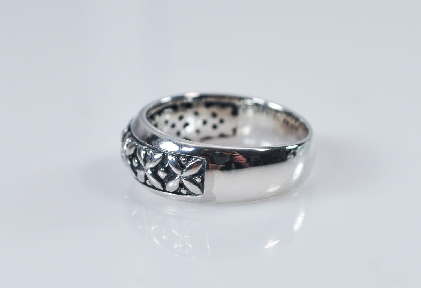 Sterling Silver Floral Band Ring