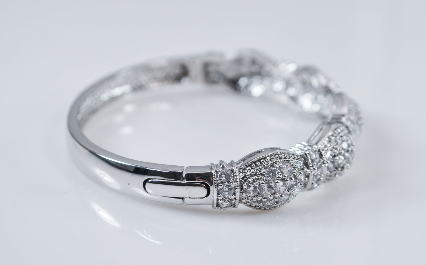 925 Sterling Silver CZ Bangle Bracelet