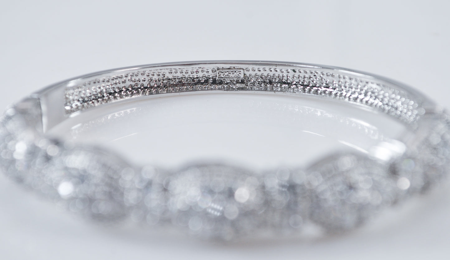 925 Sterling Silver CZ Bangle Bracelet