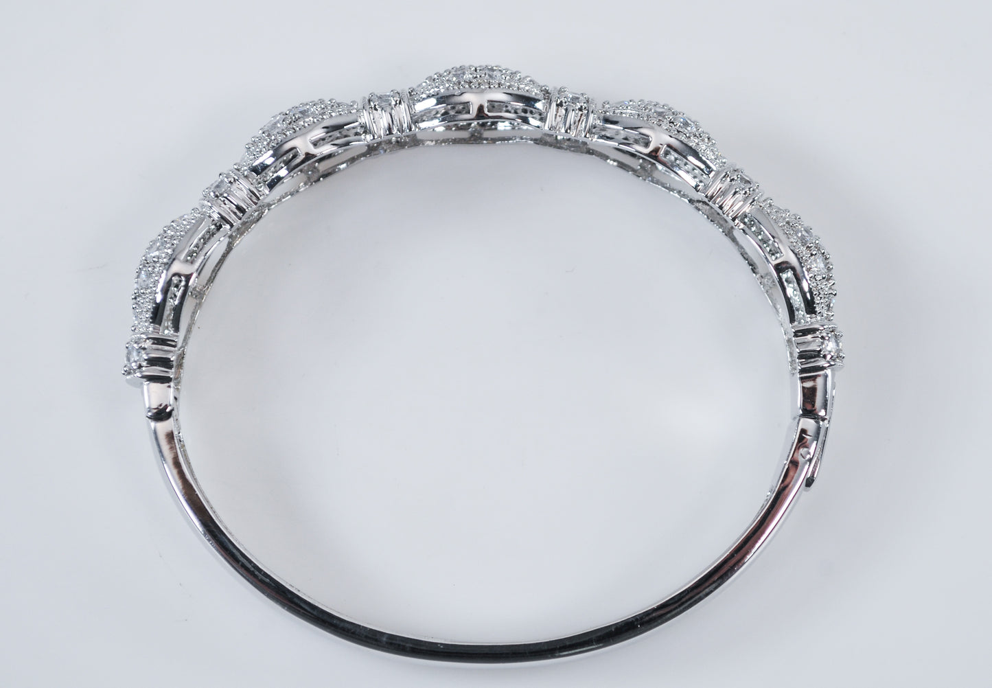 925 Sterling Silver CZ Bangle Bracelet