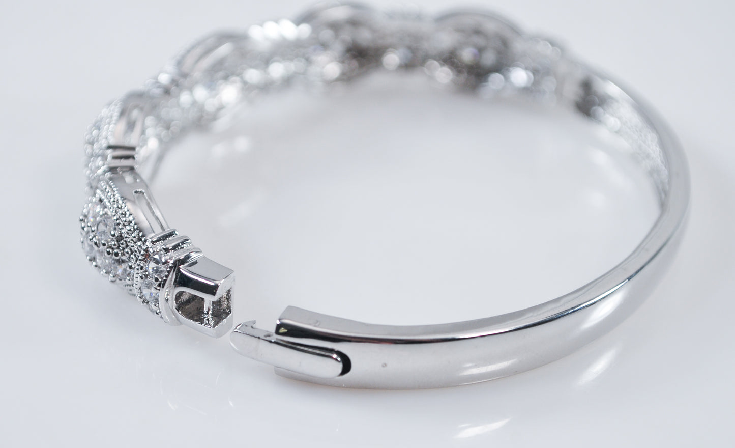 925 Sterling Silver CZ Bangle Bracelet