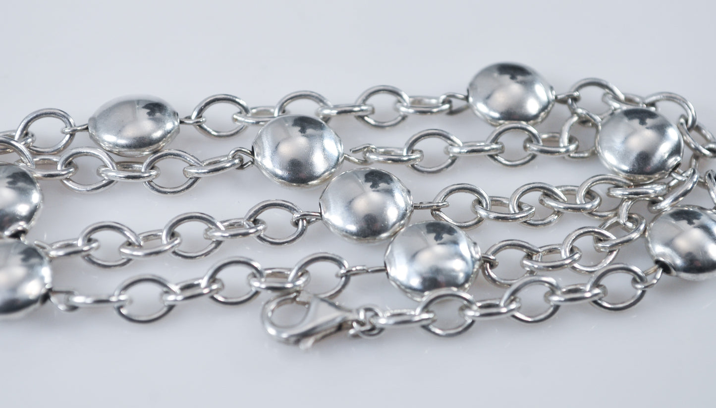 Sterling Silver Station Choker Necklace