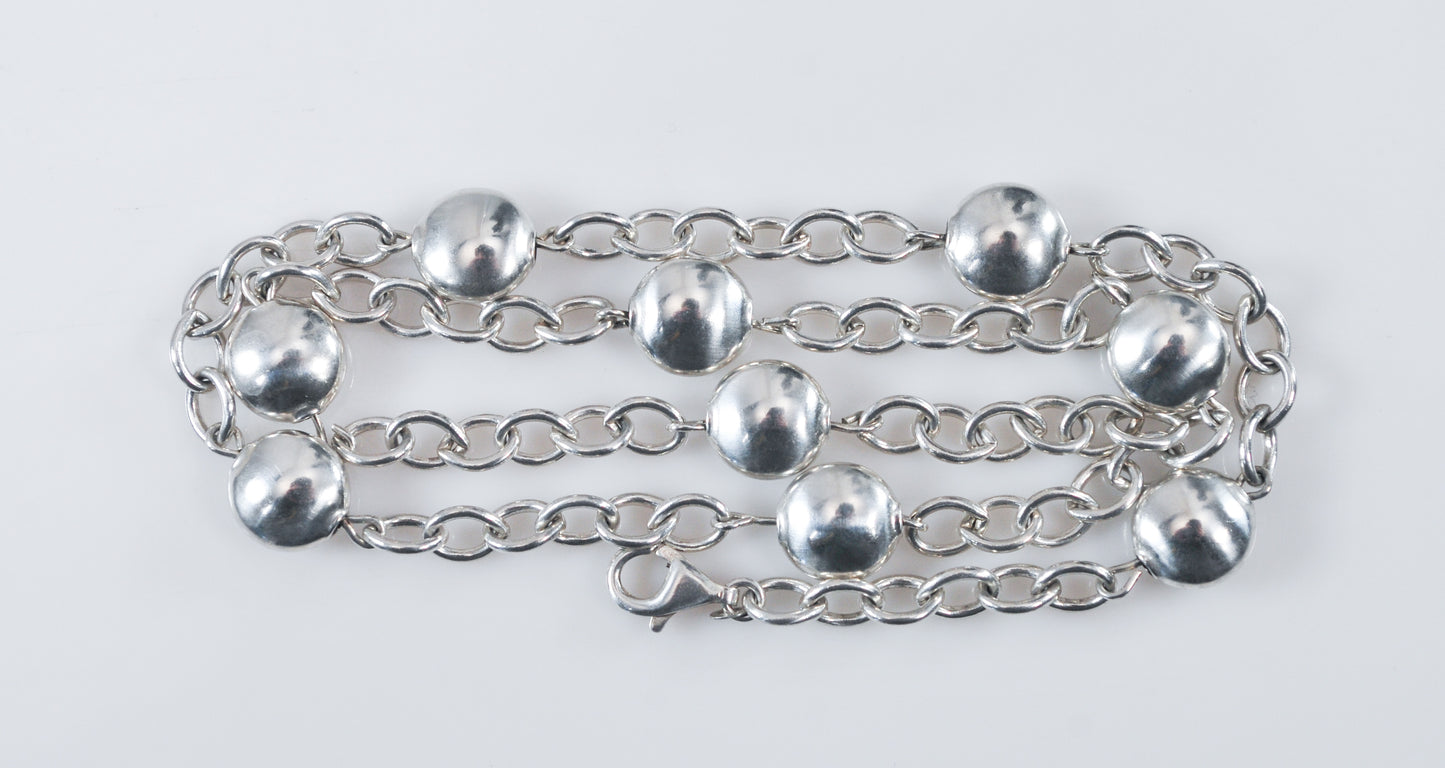 Sterling Silver Station Choker Necklace