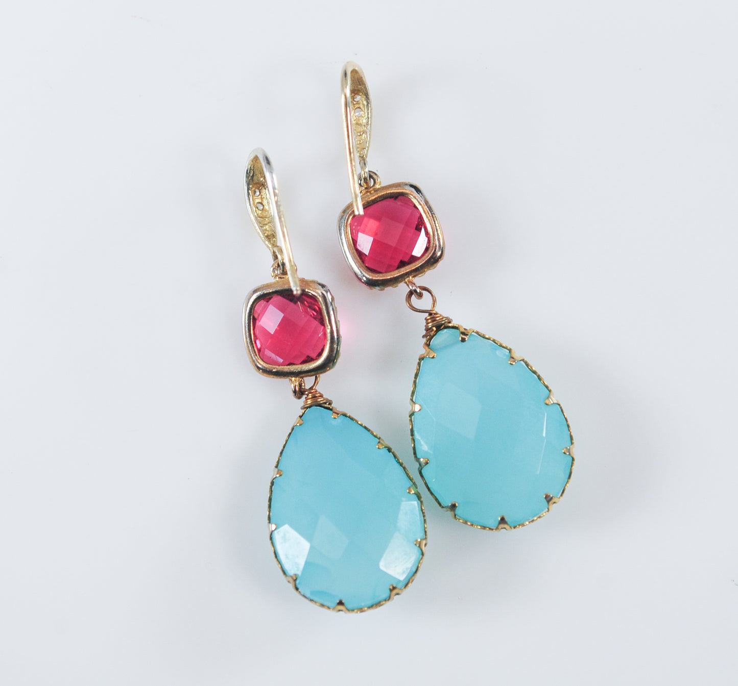 Sterling Silver Gold Washed Chalcedony Earrings