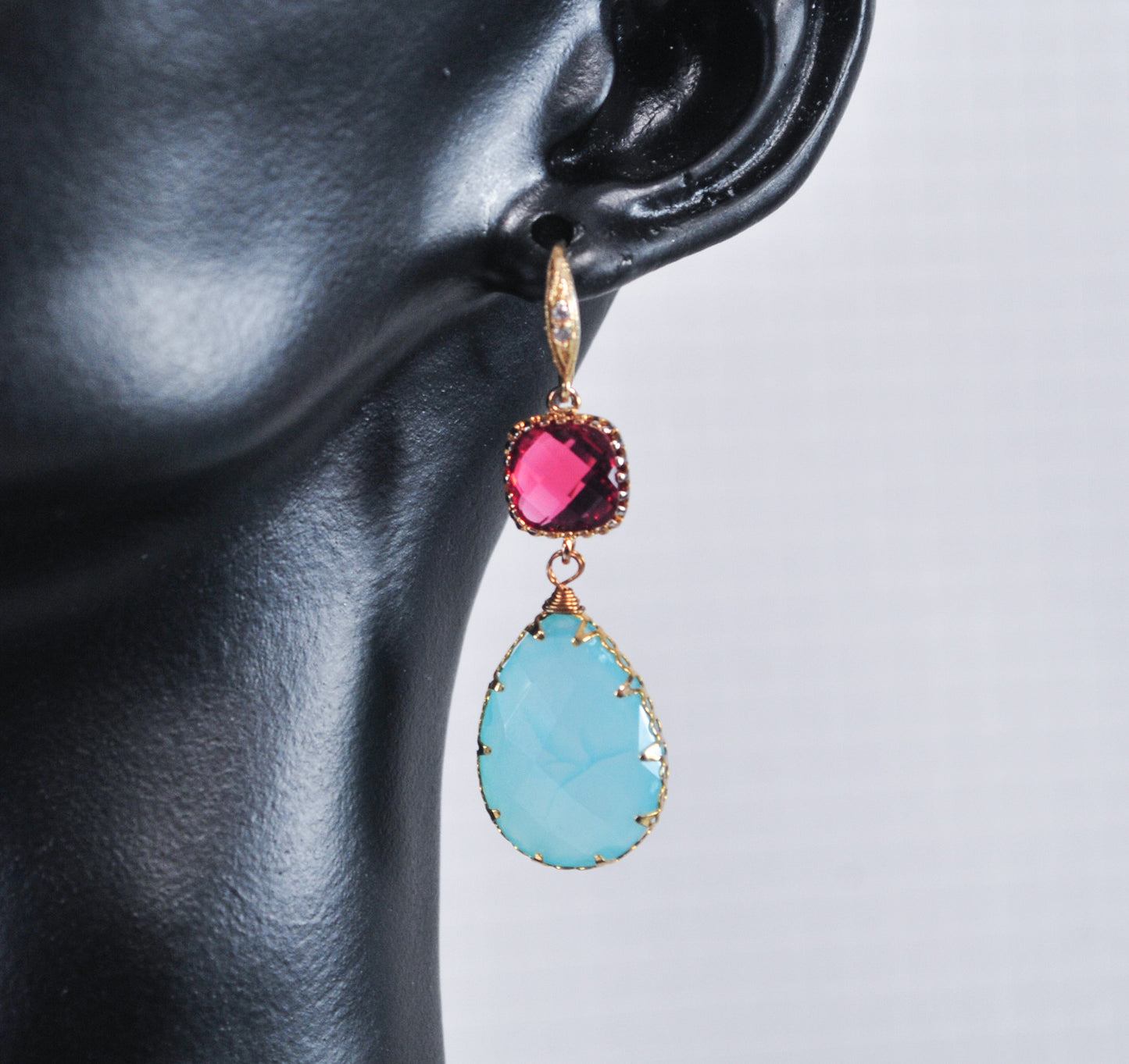 Sterling Silver Gold Washed Chalcedony Earrings