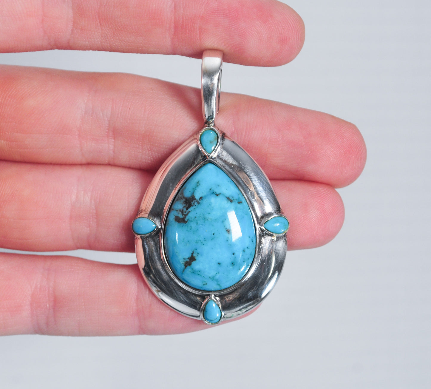 Carolyn Pollack Sterling Silver Turquoise Enhancer Pendant