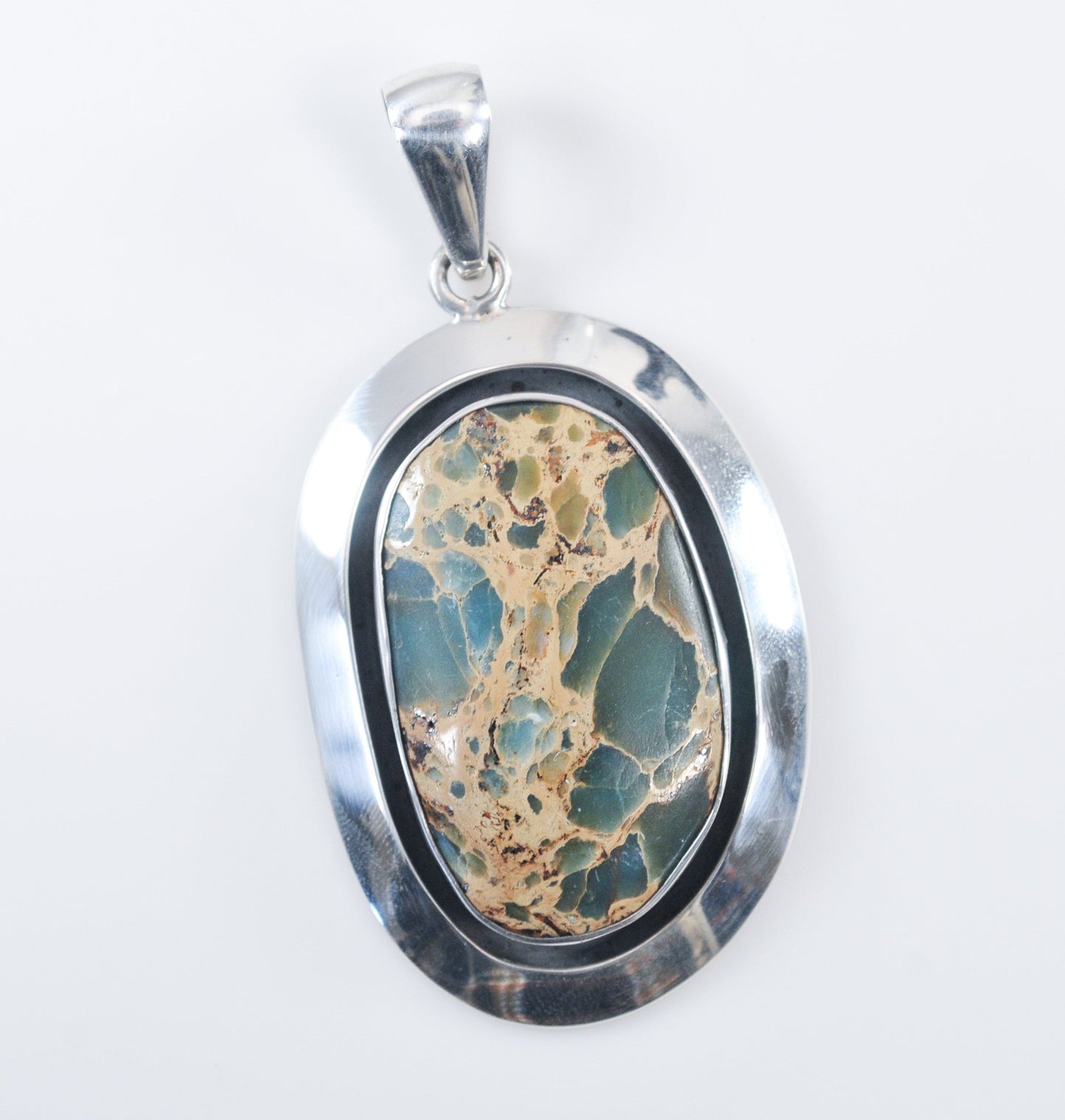 Large Charles Albert Sterling Silver Jasper Statement Pendant