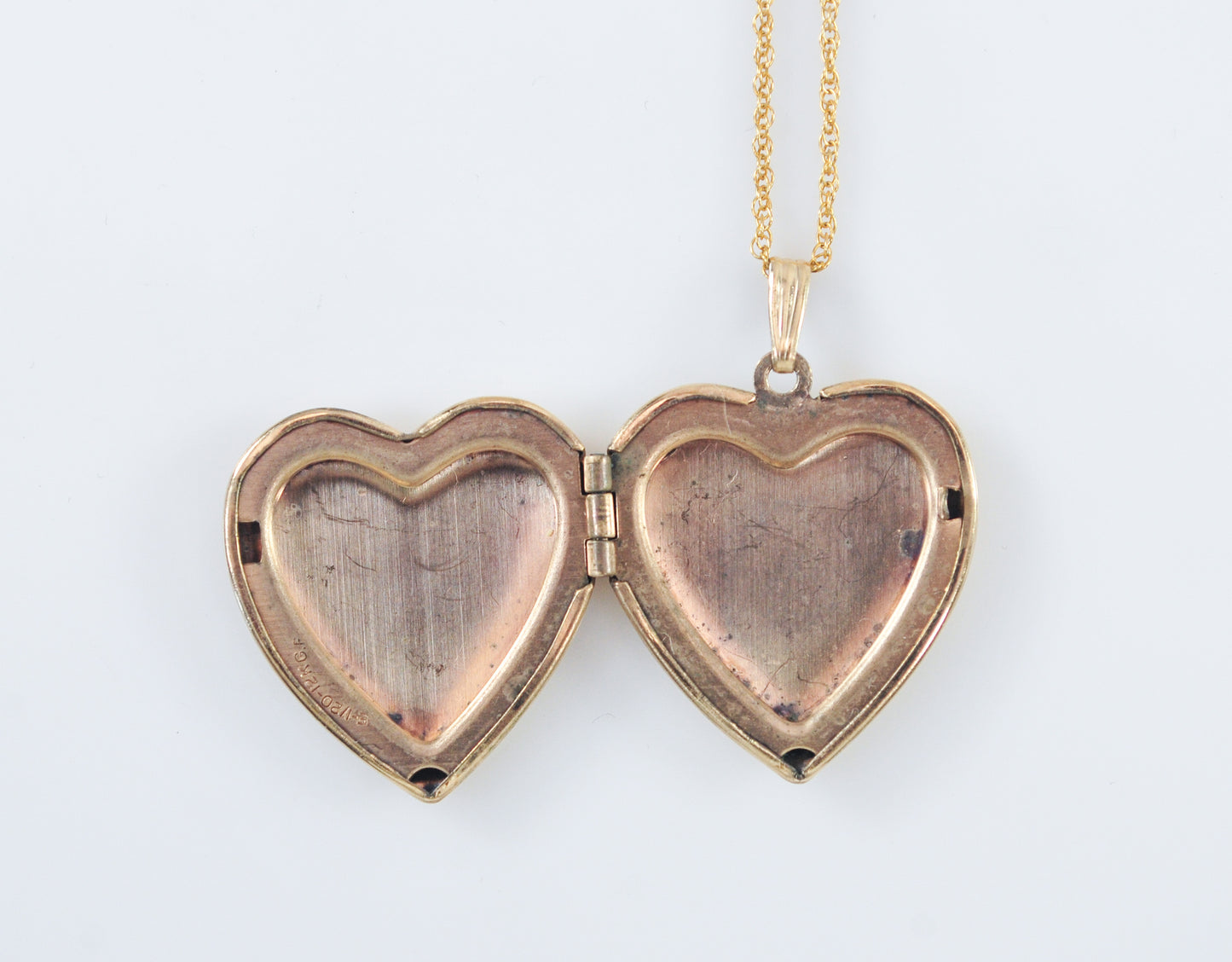 Vintage Gold Filled Floral Heart Locket Necklace