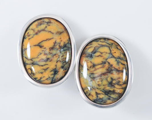 Jay King DTR Sterling Silver Jasper Clip On Earrings