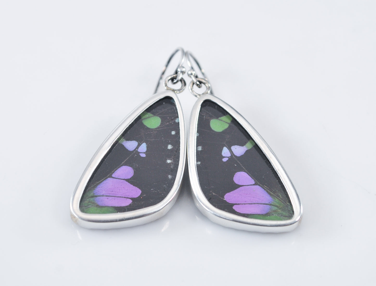 Sterling Silver Genuine Butterfly Wing Earrings