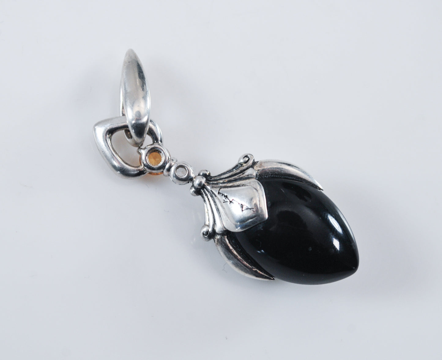 Ann King Sterling Silver 18K Gold Black Onyx Citrine Pendant