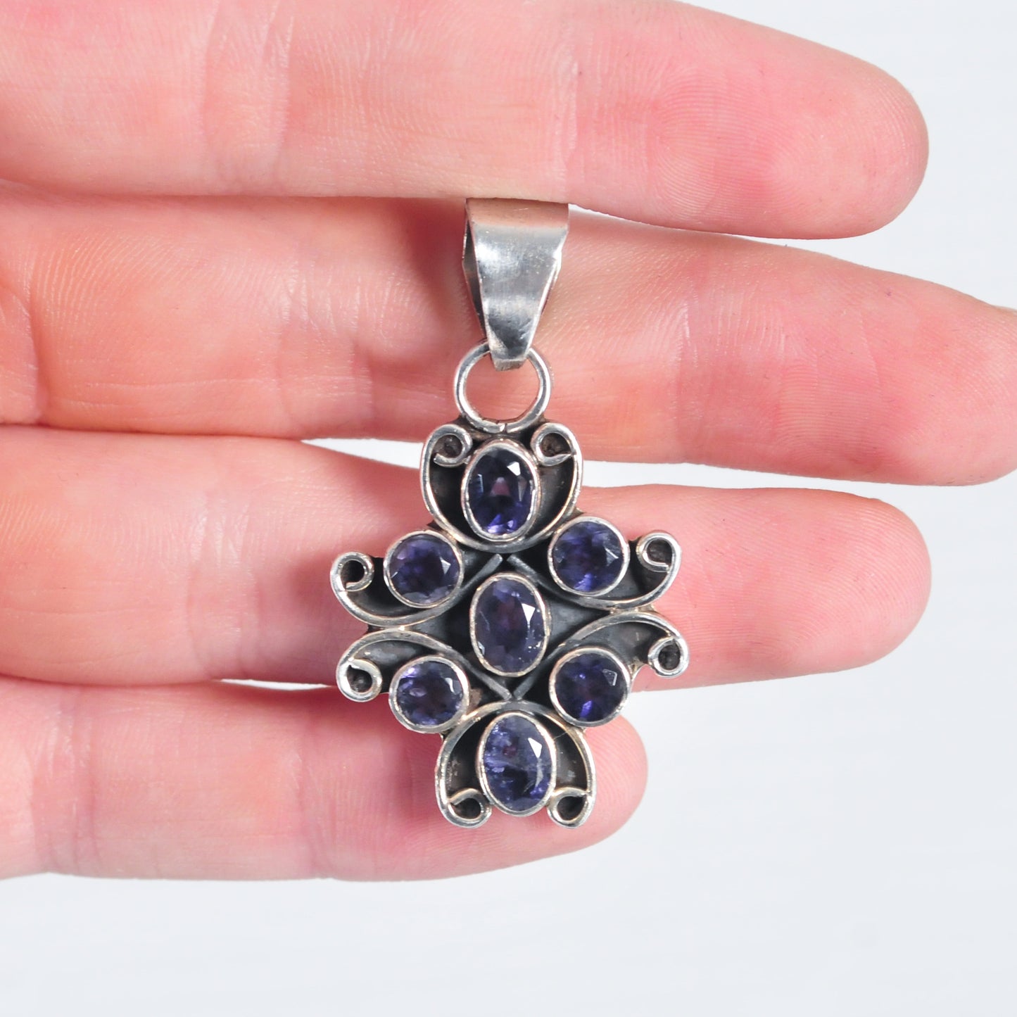 Sterling Silver Iolite Pendant