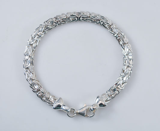 Reversible Sterling Silver Byzantine Bracelet