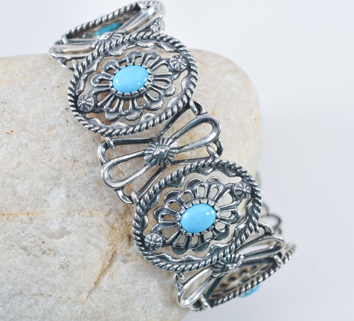 Carolyn Pollack Relios Sterling Silver Turquoise Concho Bracelet