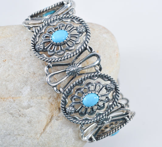 Carolyn Pollack Relios Sterling Silver Turquoise Concho Bracelet