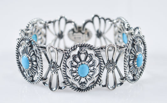 Carolyn Pollack Relios Sterling Silver Turquoise Concho Bracelet