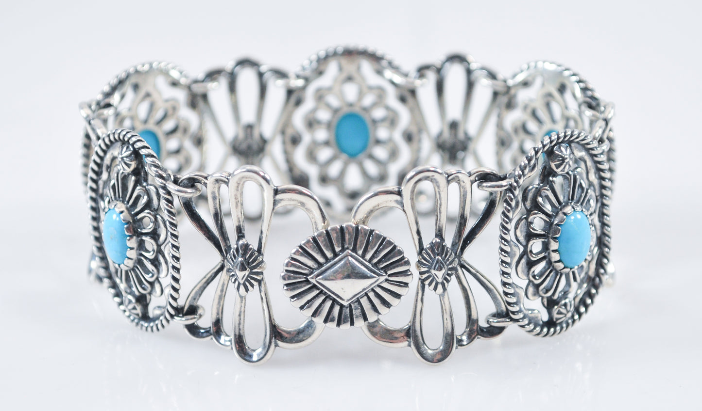 Carolyn Pollack Relios Sterling Silver Turquoise Concho Bracelet