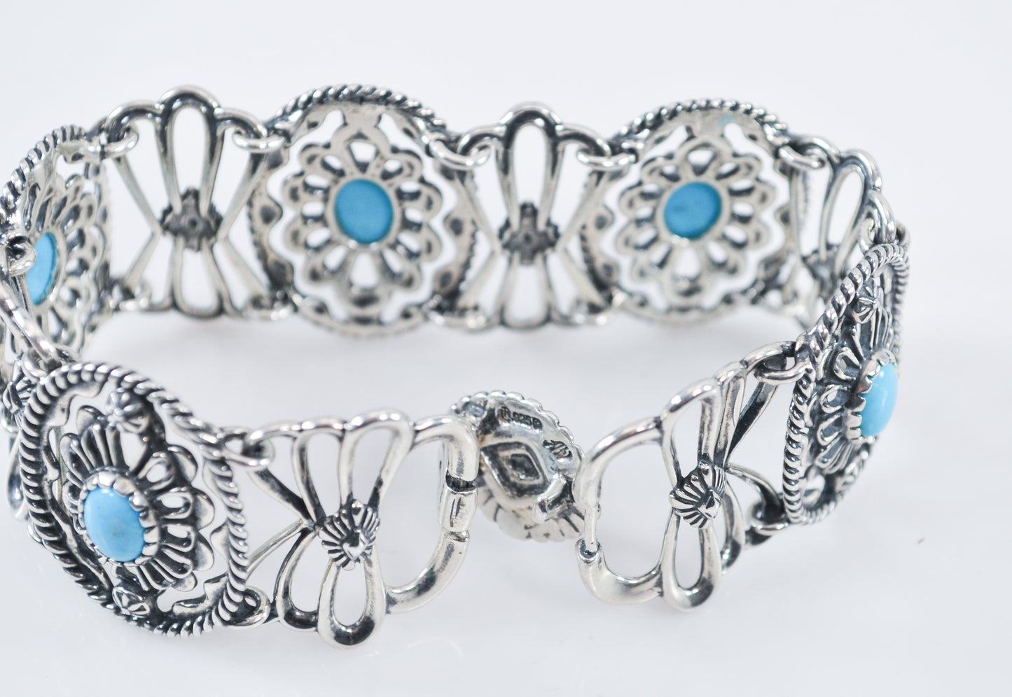 Carolyn Pollack Relios Sterling Silver Turquoise Concho Bracelet