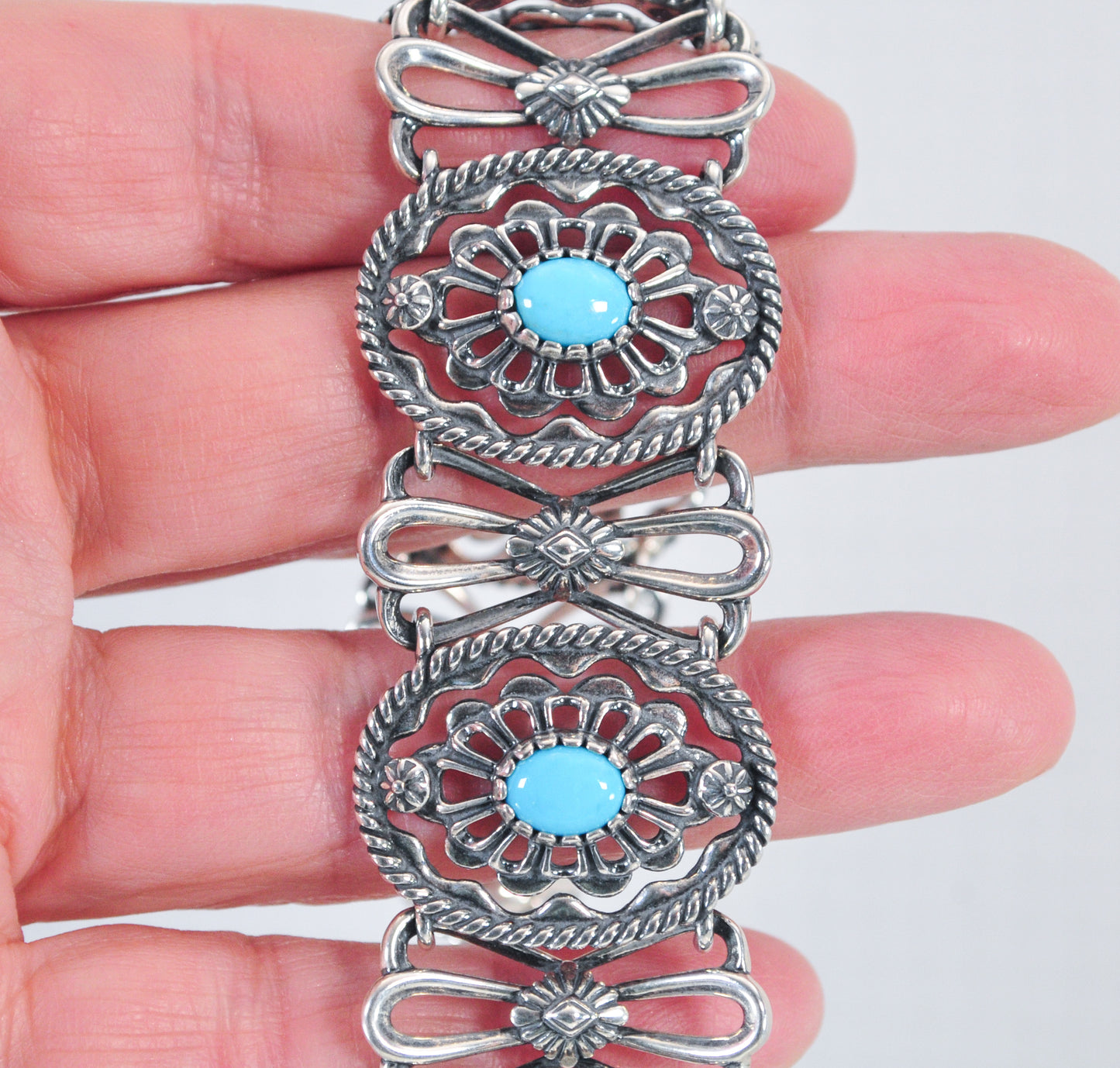 Carolyn Pollack Relios Sterling Silver Turquoise Concho Bracelet