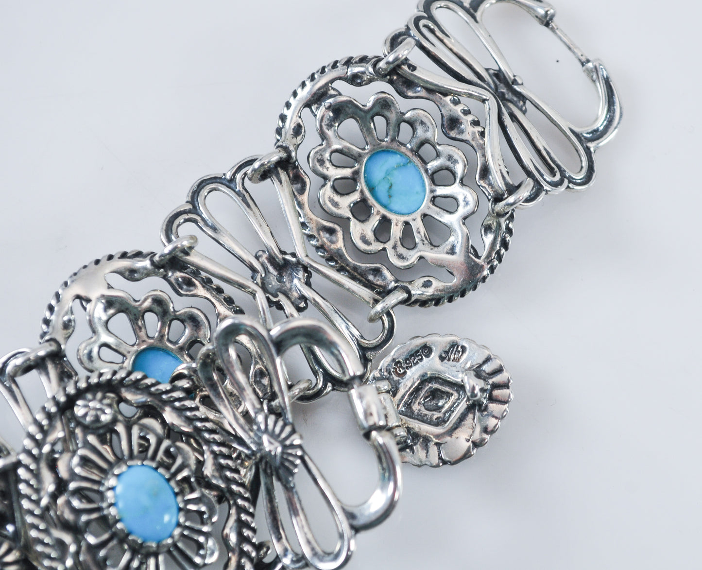 Carolyn Pollack Relios Sterling Silver Turquoise Concho Bracelet