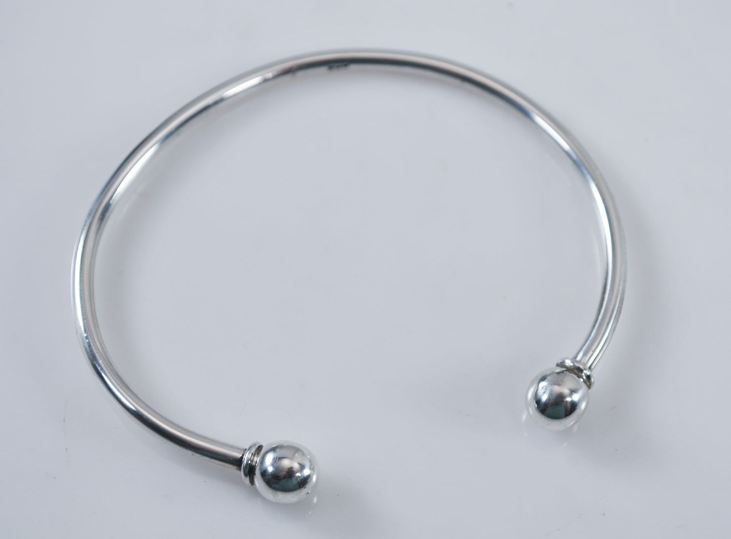 Wire Ball Screw 925 Charm Cuff Bracelet