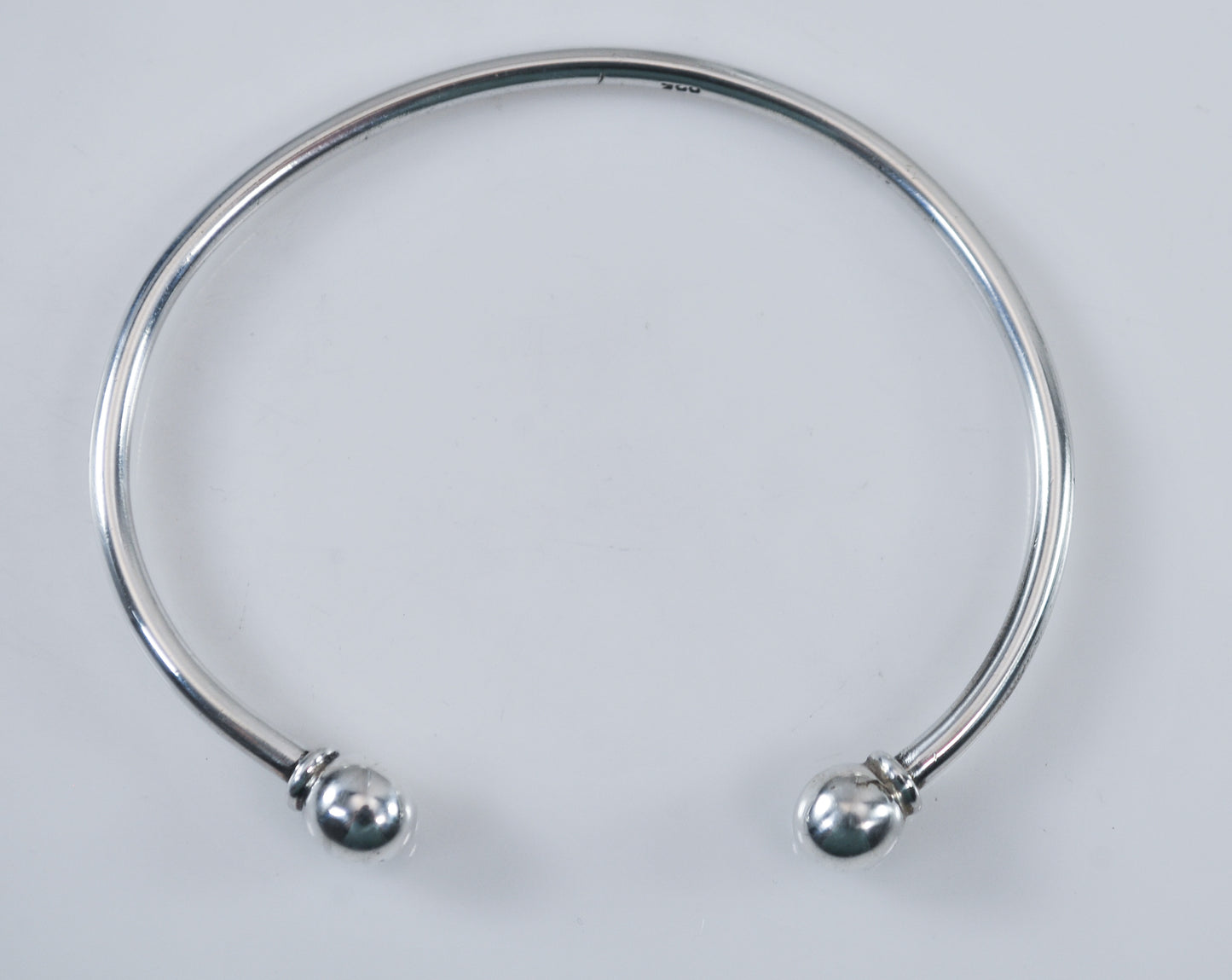 Wire Ball Screw 925 Charm Cuff Bracelet