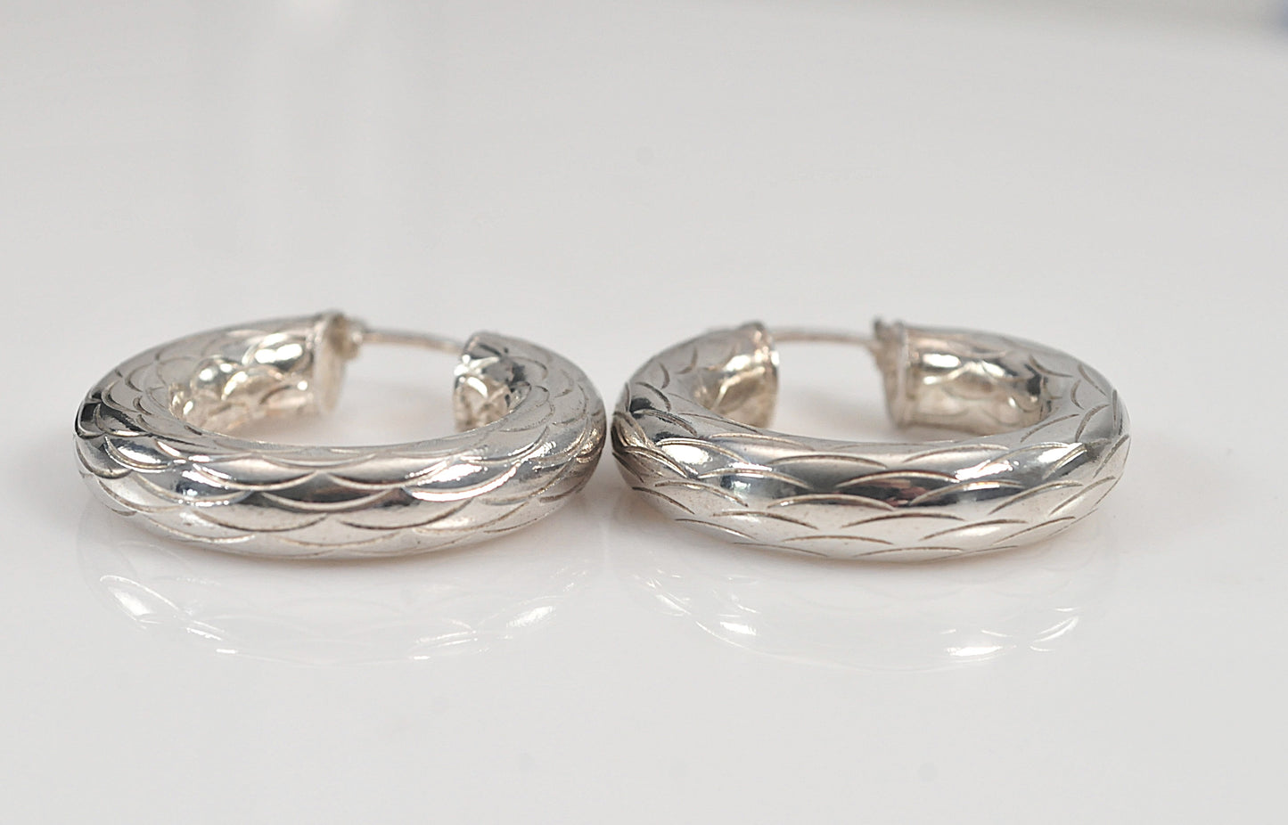 Chunky 925 Sterling Silver Hoop Earrings