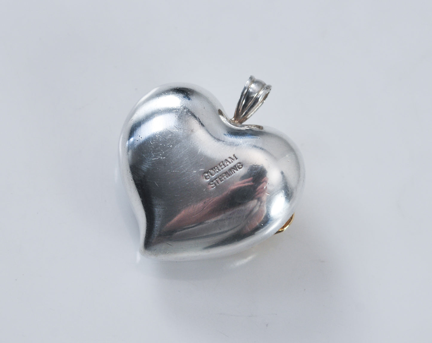 Gorham Sterling Silver Rose Heart Pendant