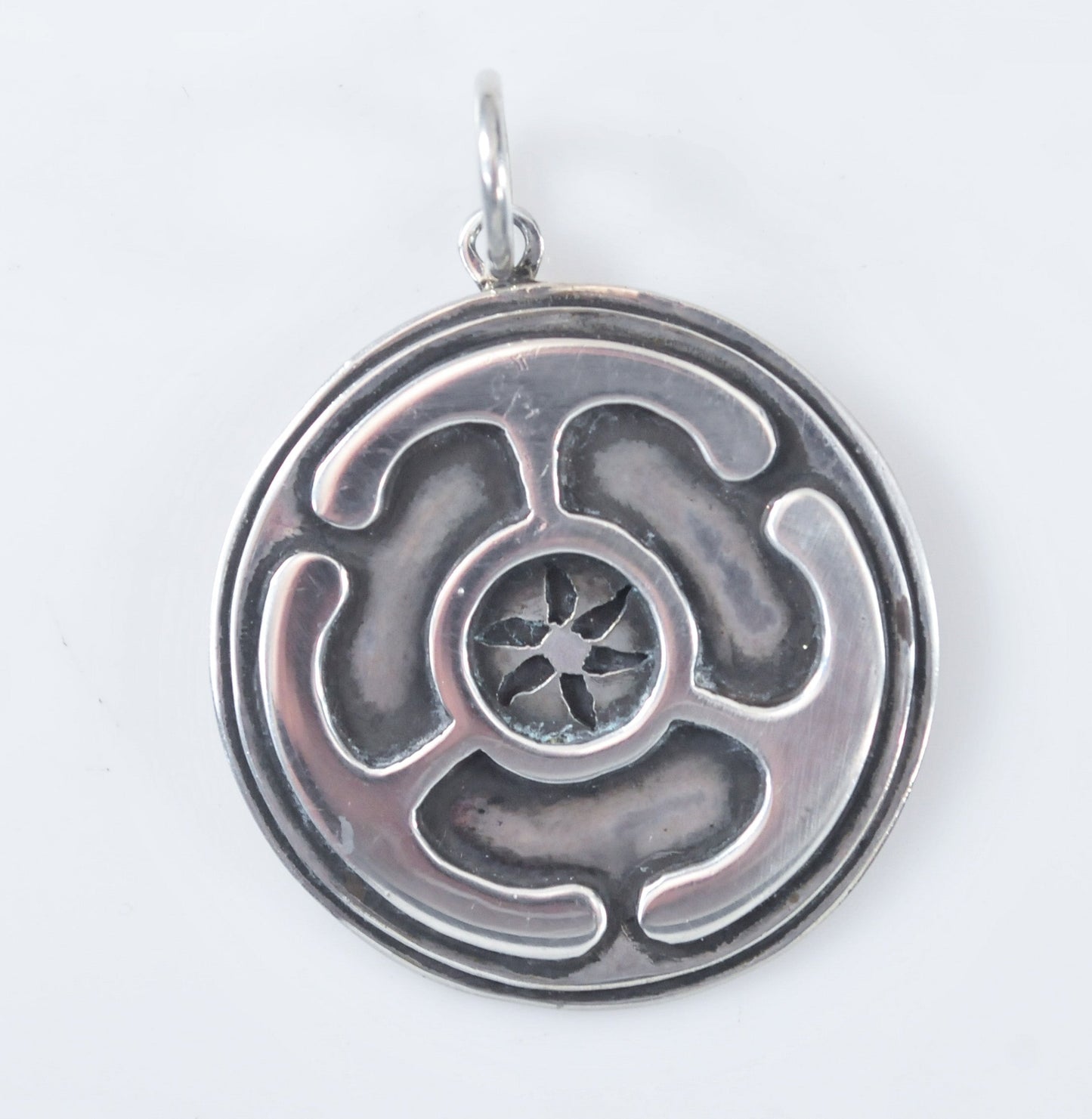 Vintage Sterling Silver Hecate's Wheel Pendant