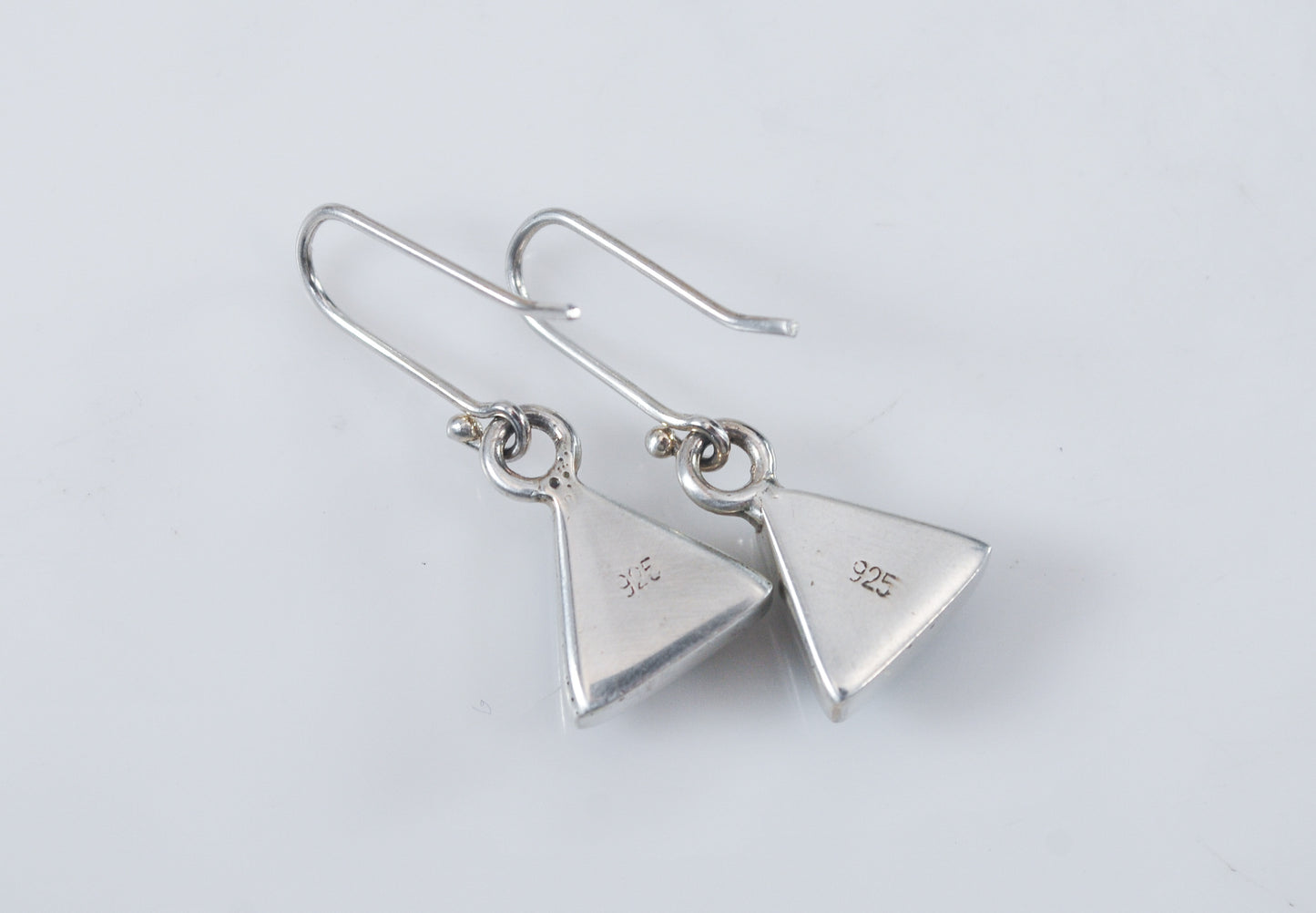 Small Triangle Larimar Sterling Silver Earrings