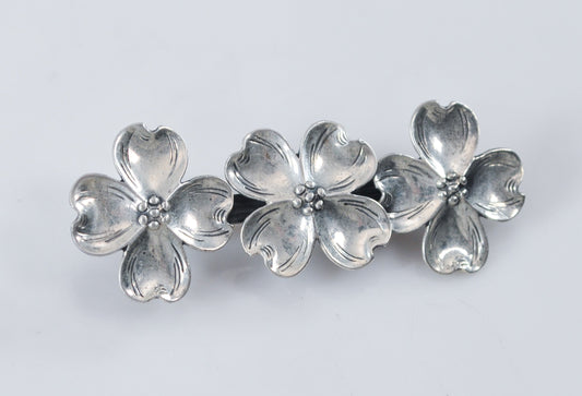 Vintage Lang Sterling Silver Dogwood Flower Brooch