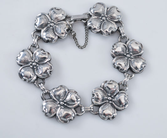 Danecraft Sterling Silver Dogwood Flower Bracelet