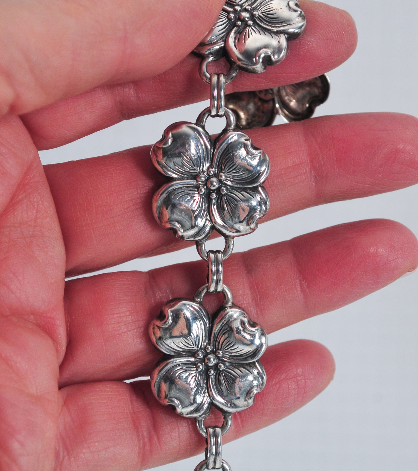 Danecraft Sterling Silver Dogwood Flower Bracelet