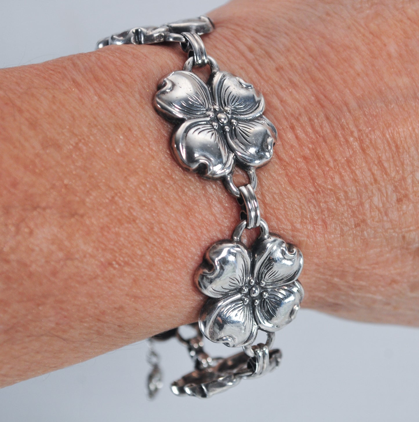 Danecraft Sterling Silver Dogwood Flower Bracelet