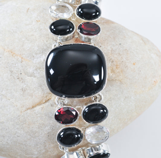 Statement Sterling Silver Gemstone Bracelet