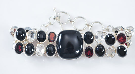 Statement Sterling Silver Gemstone Bracelet