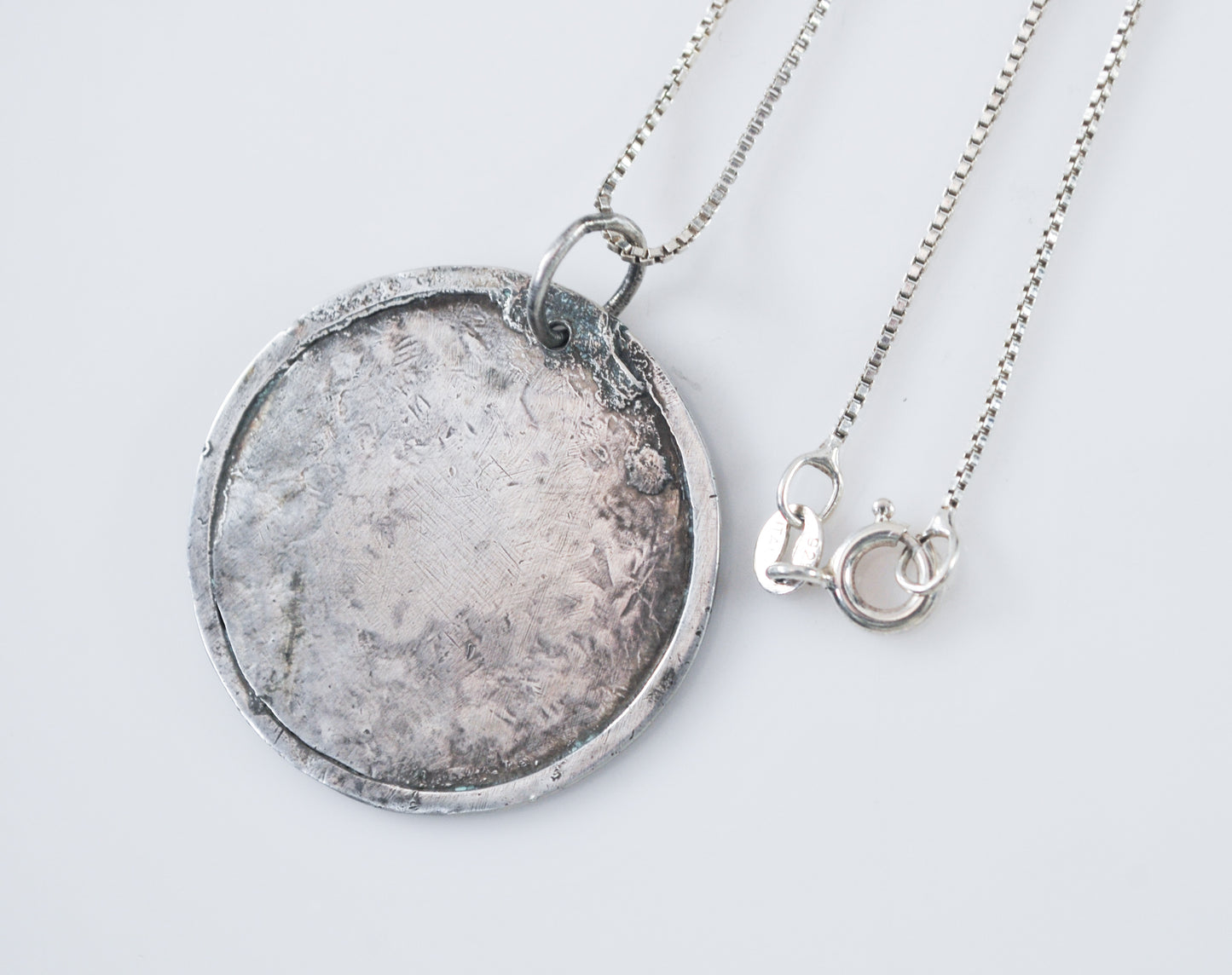 Hammered Sterling Silver Love You to the Moon and Back Necklace