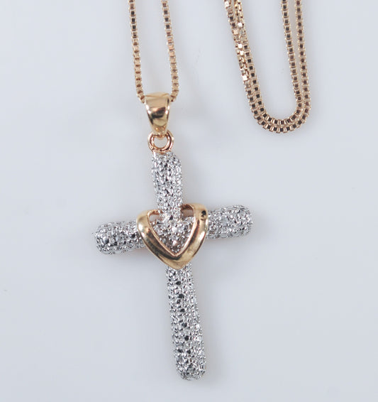 Ross Simons 925 Diamond Accent Cross Necklace